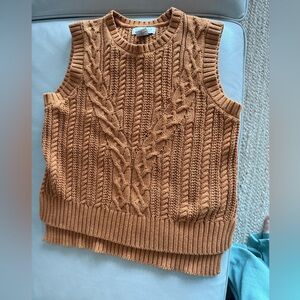 Rachel Zoe sweater vest, crew neck chunky knit
